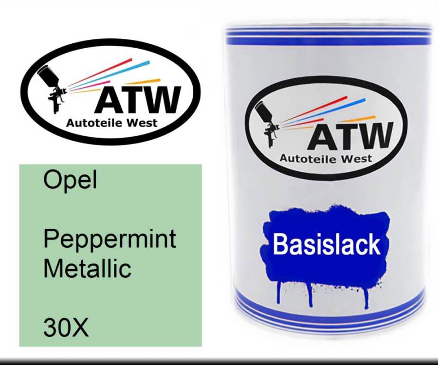 Opel, Peppermint Metallic, 30X: 500ml Lackdose, von ATW Autoteile West.